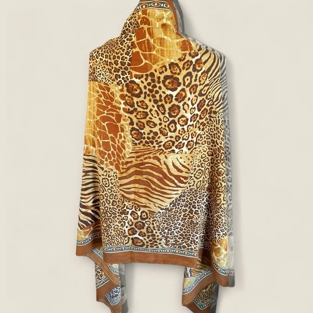 Leopard Print Scarf in Brown and Tan
